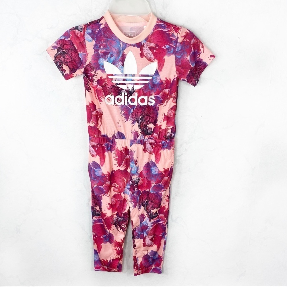 [Adidas] Girls Floral One Piece Jumpsuit